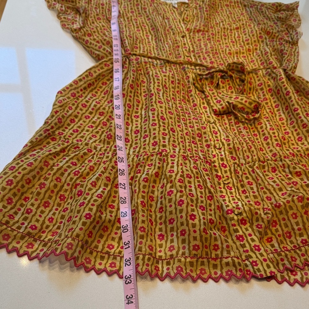 SALONI Bette Belted Silk Blend Voile Mini Dress, Daisy Trail, Size 2 - Picture 14 of 14
